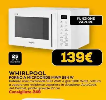 Euronics WHIRLPOOL FORNO A MICROONDE MWP 254 W offerta