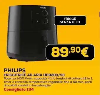 Euronics PHILIPS FRIGGITRICE AD ARIA HD9200/90 offerta