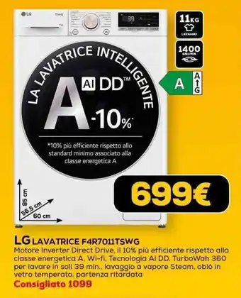 LG LAVATRICE F4R7011TSWG