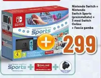 Expert Nintendo Switch + Nintendo Switch Sports (preinstallato) + 3 mesi Switch Online + Fascia gamba offerta
