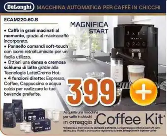 Expert DeLonghi MACCHINA AUTOMATICA PER CAFFÈ IN CHICCHI ECAM220.60.B offerta