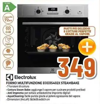 Expert Electrolux FORNO MULTIFUNZIONE EOD3S402X STEAMBAKE offerta