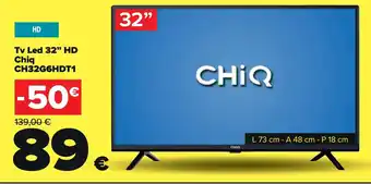 Carrefour Market Tv Led 32" HD Chiq CH32G6HDT1 offerta
