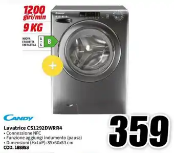 MediaWorld CANDY Lavatrice CS1292DWRR4 offerta