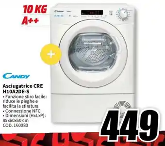 MediaWorld CANDY Asciugatrice CRE H10A2DE-S offerta
