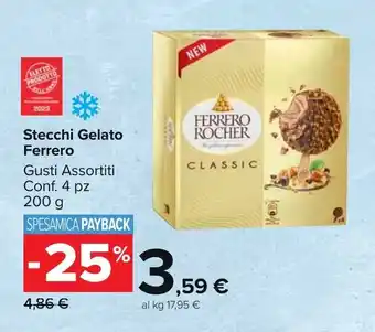Carrefour Market Stecchi Gelato Ferrero Gusti Assortiti Conf. 4 pz 200 g offerta