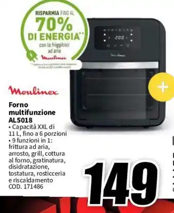 MediaWorld Moulinex Forno multifunzione AL5018 offerta