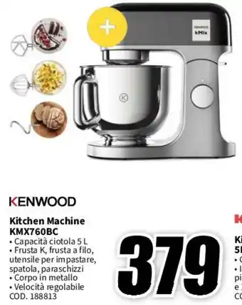 MediaWorld KENWOOD Kitchen Machine KMX760BC offerta