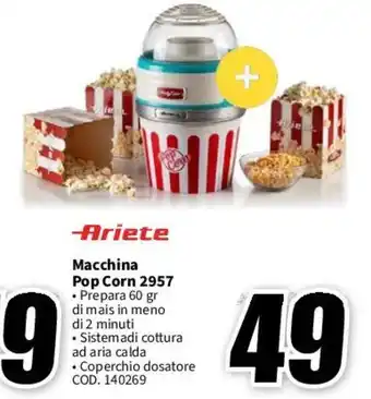 MediaWorld Ariete Macchina Pop Corn 2957 offerta