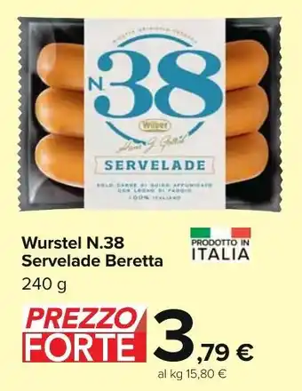 Carrefour Market Wurstel N.38 Servelade Beretta 240 g offerta