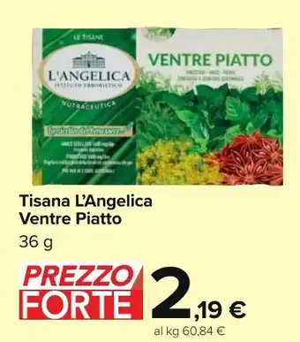 Carrefour Market Tisana L'Angelica Ventre Piatto 36 g offerta