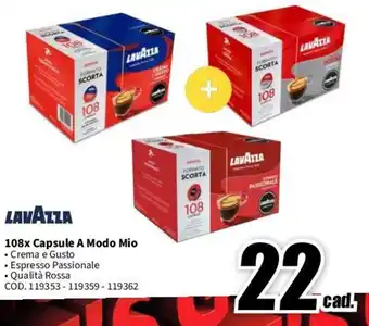 MediaWorld LAVAZZA 108x Capsule A Modo Mio offerta