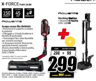 MediaWorld Rowenta Scopa senza filo RH98A9 offerta