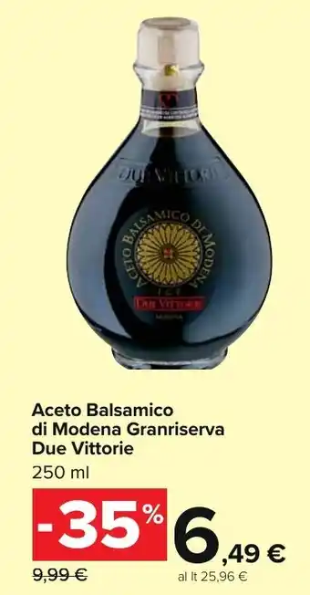 Carrefour Market Aceto Balsamico di Modena Granriserva Due Vittorie 250 ml offerta