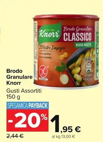 Carrefour Market Brodo Granulare Knorr Gusti Assortiti 150 g offerta