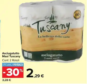 Carrefour Market Asciugatutto Maxi Tuscany Conf. 2 Rotoli offerta