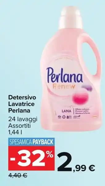 Carrefour Market Detersivo Lavatrice Perlana 24 lavaggi Assortiti 1,44 l offerta