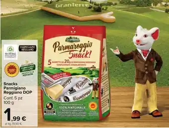 Carrefour Market Snacks Parmigiano Reggiano DOP Conf. 5 pz 100 g offerta