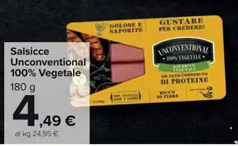 Carrefour Market Salsicce Unconventional 100% Vegetale 180 g offerta