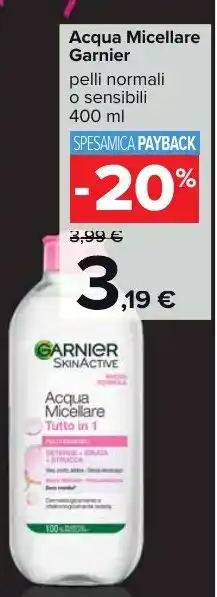Carrefour Market Acqua Micellare Garnier pelli normali o sensibili 400 ml offerta