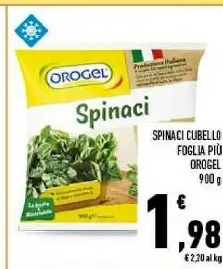 Conad Superstore Orogel Spinaci Cubello Foglia Più I Vegetali offerta