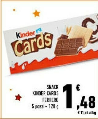 Conad Superstore Ferrero Kinder Cards 128 G(ml) offerta