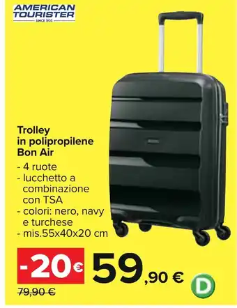 Carrefour Trolley in polipropilene Bon Air offerta