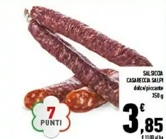 Conad Superstore Salpi Salsiccia Casareccia Dolce 150 G offerta