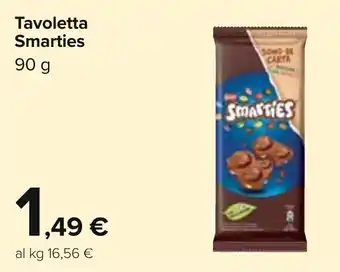 Carrefour Tavoletta Smarties 90 g offerta