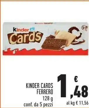Conad Superstore Ferrero Kinder Cards 128 G(ml) offerta