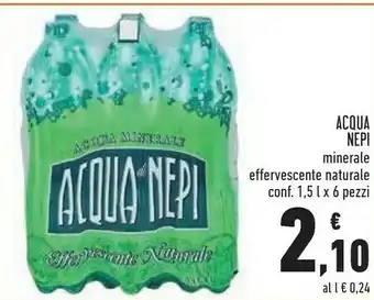 Conad Superstore Acqua di nepi Acqua Dei Nepi Acqua Minerale Effervescente Naturale 1500 Ml offerta