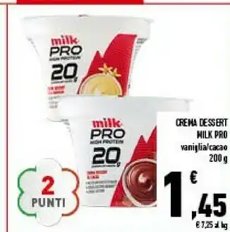 Conad Milk - Crema Dessert Al Cacao Pro High Protein 200 G(ml) offerta