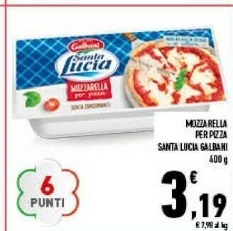 Conad Galbani Mozzarella Santa Lucia 400 G(ml) offerta