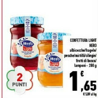 Conad Hero Confettura Light Albicocche 280g offerta