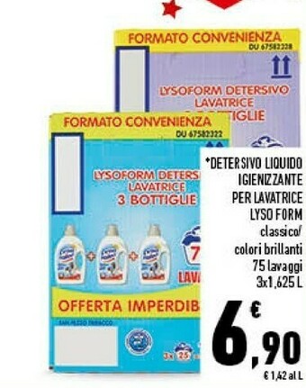 Conad Lysoform Detersivo Liquido Igienizzante Per Lavatrice offerta