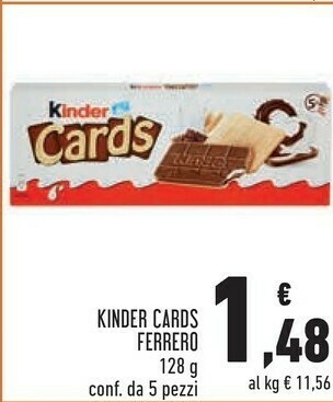 Conad Ferrero Kinder Cards 128 G(ml) offerta