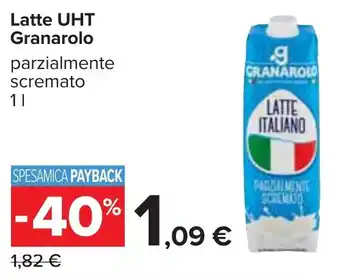 Carrefour Latte UHT Granarolo parzialmente scremato 1 l offerta