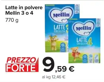 Carrefour Latte in polvere Mellin 3 o 4 770 g offerta