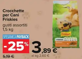 Carrefour Crocchette per Cani Friskies gusti assortiti 1,5 kg offerta