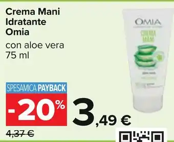 Carrefour Crema Mani Idratante Omia con aloe vera 75 ml offerta