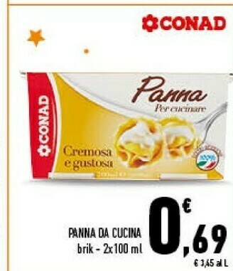 Conad Conad - Panna Da Cucina 200 G(ml) offerta
