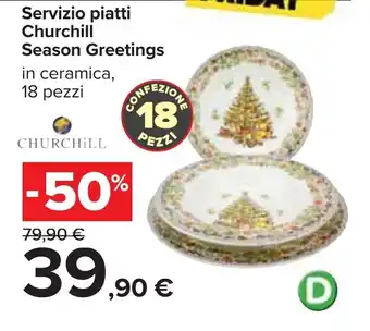 Carrefour Servizio piatti Churchill Season Greetings offerta