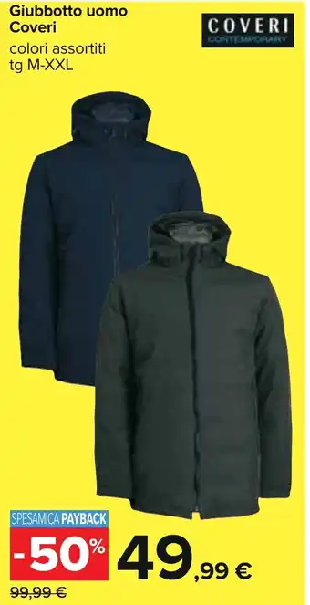 Carrefour Giubbotto uomo Coveri colori assortiti tg M-XXL offerta