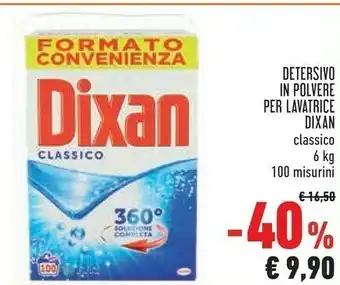 Conad Dixan Detersivo In Polvere Per Lavatrice Classico 6000 G offerta