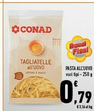 Conad Conad - Tagliatelle All'Uovo 250 G(ml) offerta