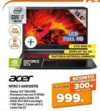 Expert Acer Nitro 5 AN51555736 offerta