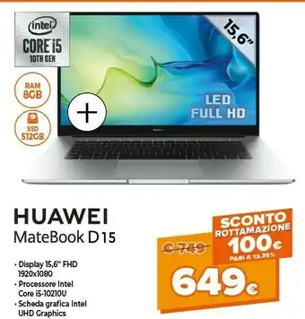 Expert Huawei Huuawei Matebook D15 offerta