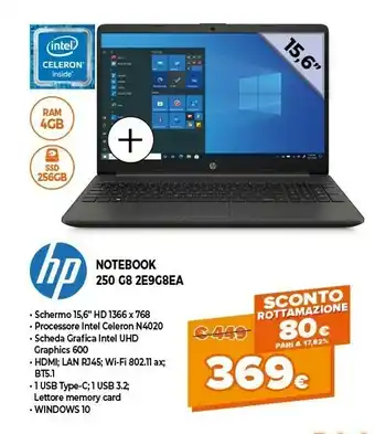 Expert Hp Notebook 250 G8 2e9g8ea offerta