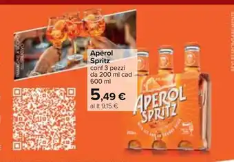 Carrefour Aperol Spritz conf 3 pezzi da 200 ml cad 600 ml offerta