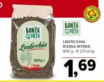Todis Bontà dell'orto Lenticchie offerta